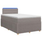 vidaXL Posteľ boxspring s matracom Sivohnedá 120 x 190 cm Látka – Obrázok 2