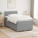 vidaXL Posteľ boxspring s matracom Svetlosivá 120 x 200 cm Látka