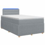 vidaXL Posteľ boxspring s matracom Svetlosivá 120 x 200 cm Látka – Obrázok 2