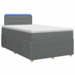 vidaXL Posteľ boxspring s matracom Tmavosivá 120 x 200 cm Látka