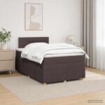 vidaXL Posteľ boxspring s matracom Tmavohnedá 120 x 200 cm Látka