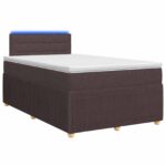 vidaXL Posteľ boxspring s matracom Tmavohnedá 120 x 200 cm Látka – Obrázok 2