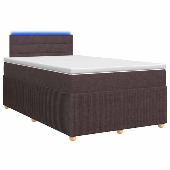 vidaXL Posteľ boxspring s matracom Tmavohnedá 120 x 200 cm Látka – Obrázok 2