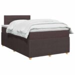 vidaXL Posteľ boxspring s matracom Tmavohnedá 120 x 200 cm Látka – Obrázok 3