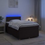 vidaXL Posteľ boxspring s matracom Tmavohnedá 120 x 200 cm Látka – Obrázok 4