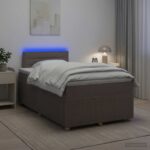 vidaXL Posteľ boxspring s matracom Sivohnedá 120 x 200 cm Látka