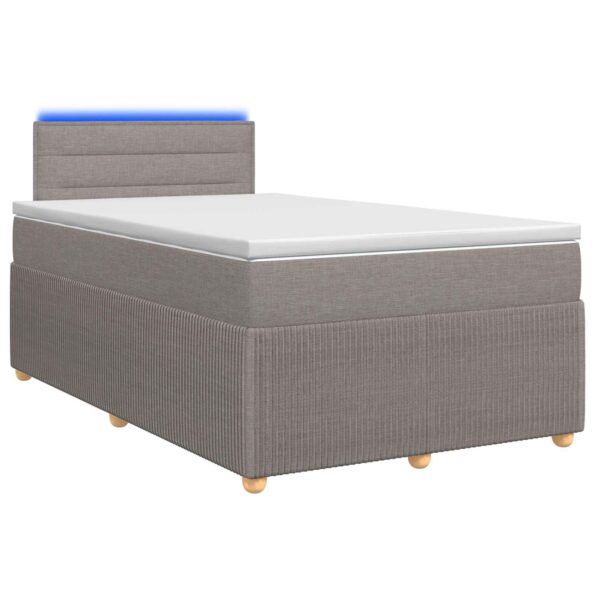 vidaXL Posteľ boxspring s matracom Sivohnedá 120 x 200 cm Látka – Obrázok 2