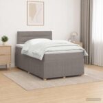 vidaXL Posteľ boxspring s matracom Sivohnedá 120 x 200 cm Látka – Obrázok 4