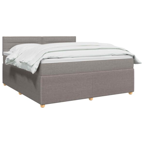 vidaXL Posteľ boxspring s matracom Sivohnedá 160 x 200 cm Látka – Obrázok 2