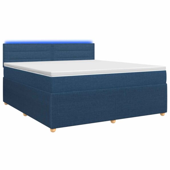 vidaXL Posteľ boxspring s matracom Modrá 160 x 200 cm Látka – Obrázok 2
