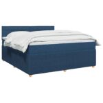 vidaXL Posteľ boxspring s matracom Modrá 160 x 200 cm Látka – Obrázok 3