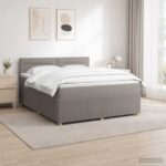 vidaXL Posteľ boxspring s matracom Sivohnedá 180 x 200 cm Látka – Obrázok 12