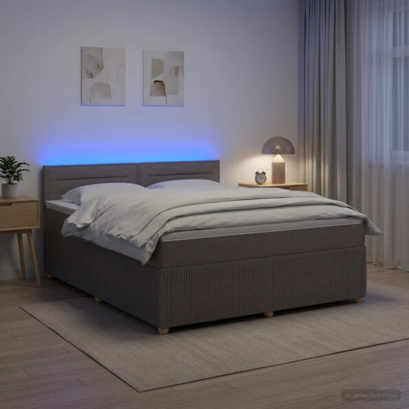 vidaXL Posteľ boxspring s matracom Sivohnedá 180 x 200 cm Látka – Obrázok 13