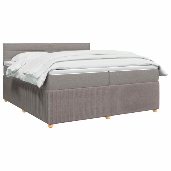 vidaXL Posteľ boxspring s matracom Sivohnedá 200 x 200 cm Látka – Obrázok 2