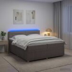 vidaXL Posteľ boxspring s matracom Sivohnedá 200 x 200 cm Látka – Obrázok 13