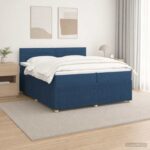 vidaXL Posteľ boxspring s matracom Modrá 200 x 200 cm Látka