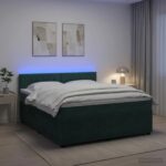 vidaXL Posteľ boxspring s matracom Tmavozelená 160 x 200 cm Zamat