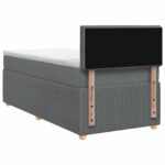 vidaXL Posteľ s boxspringom a matracom a LED Tmavosivá 90 x 190 cm – Obrázok 7
