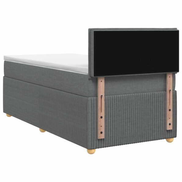 vidaXL Posteľ s boxspringom a matracom a LED Tmavosivá 90 x 190 cm – Obrázok 7
