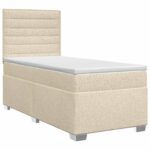 vidaXL Posteľ boxspring s matracom Krémová 80 x 200 cm Látka – Obrázok 2