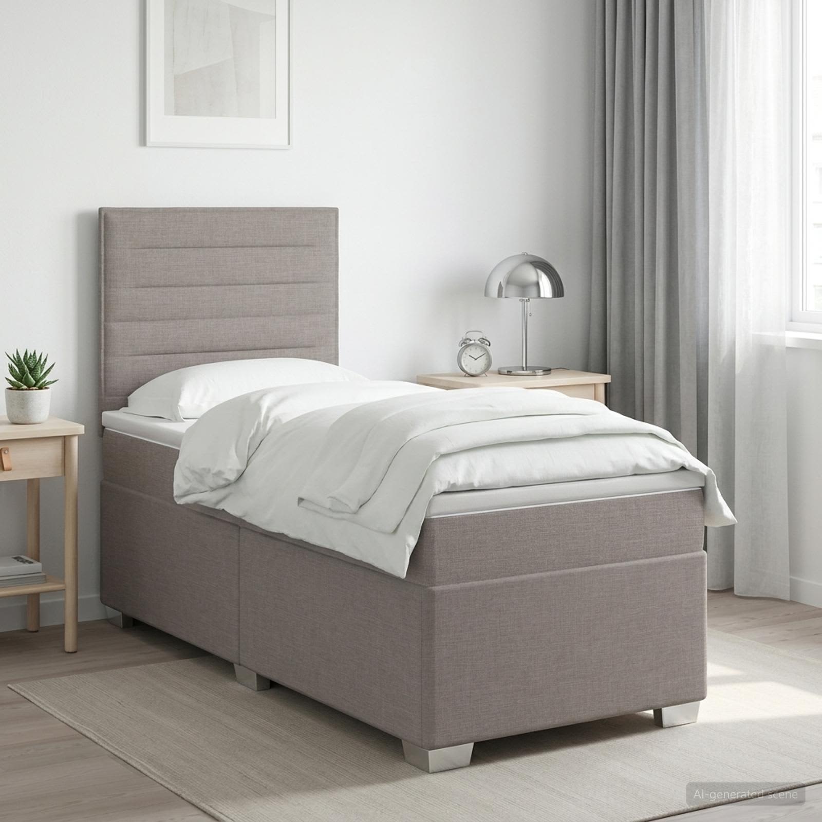 3453294_1.jpg vidaXL Posteľ boxspring s matracom Sivohnedá 90 x 190 cm Látka – Obrázok 1