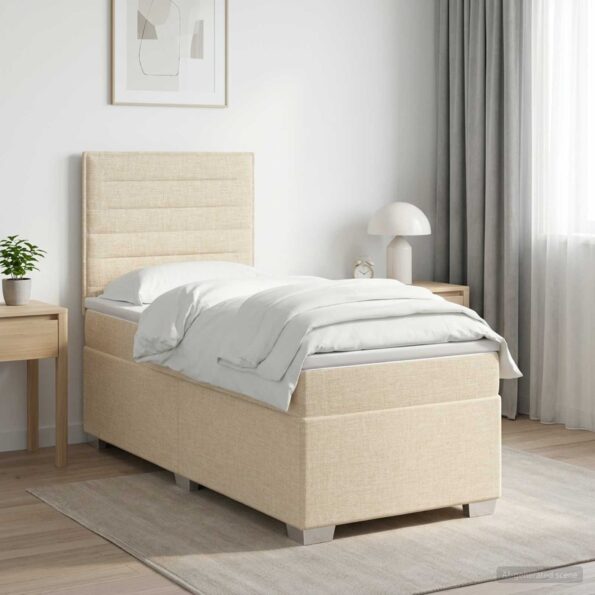 vidaXL Posteľ boxspring s matracom Krémová 90 x 190 cm Látka – Obrázok 11