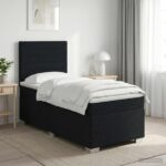 vidaXL Posteľ boxspring s matracom Čierna 100 x 200 cm Látka