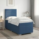 vidaXL Posteľ boxspring s matracom Modrá 100 x 200 cm Látka