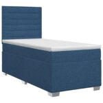 vidaXL Posteľ boxspring s matracom Modrá 100 x 200 cm Látka – Obrázok 2