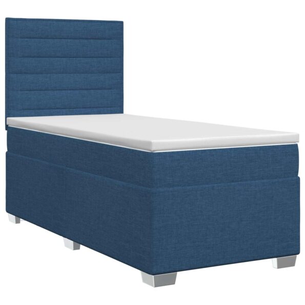 vidaXL Posteľ boxspring s matracom Modrá 100 x 200 cm Látka – Obrázok 2