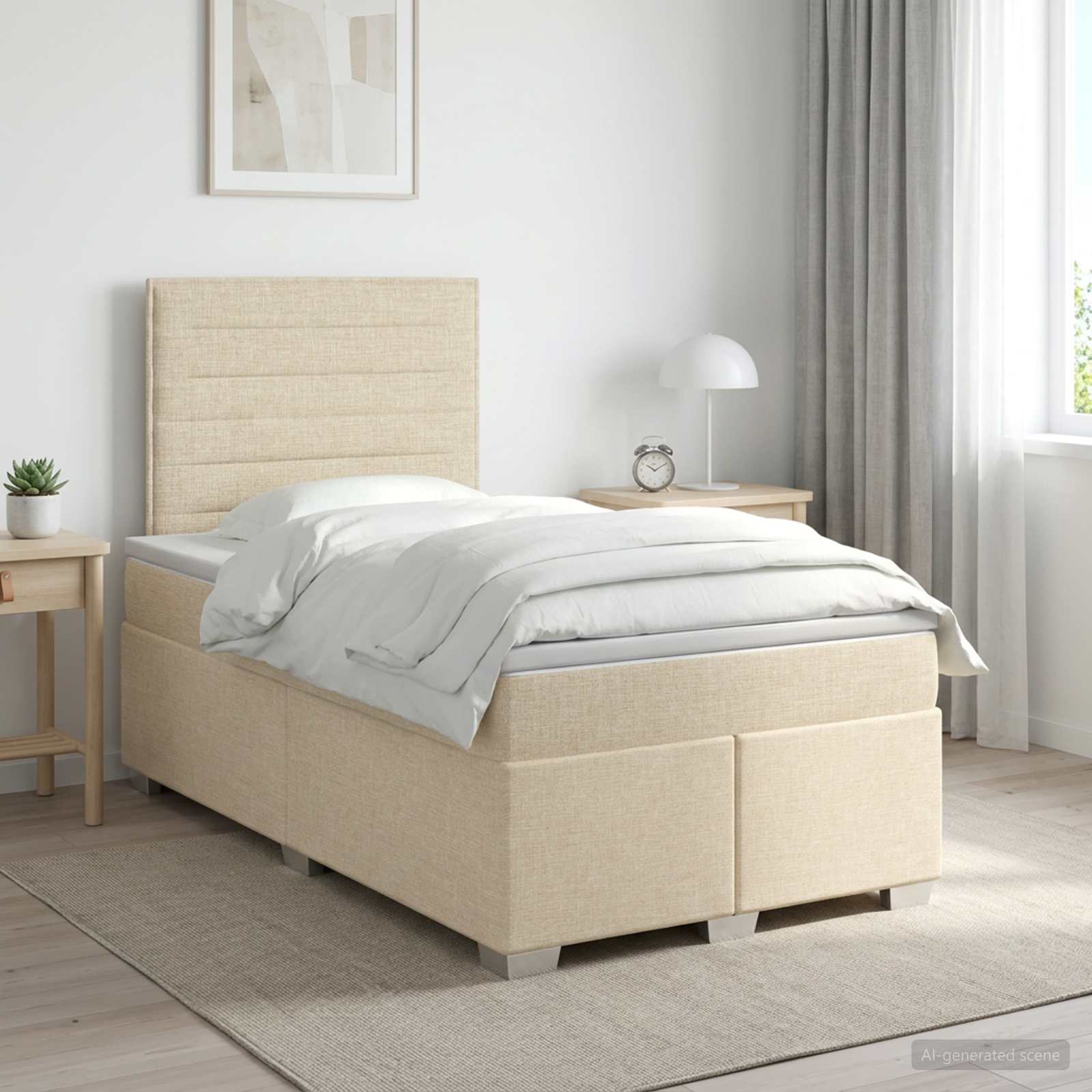 3453356_1.jpg vidaXL Posteľ boxspring s matracom Tmavohnedá 120 x 190 cm Látka – Obrázok 1