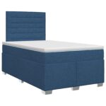 vidaXL Posteľ boxspring s matracom Modrá 120 x 190 cm Látka – Obrázok 2