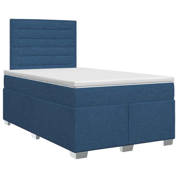 vidaXL Posteľ boxspring s matracom Modrá 120 x 190 cm Látka – Obrázok 2