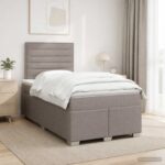 vidaXL Posteľ boxspring s matracom Sivohnedá 120 x 200 cm Látka – Obrázok 11