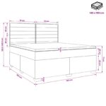 vidaXL Posteľ boxspring s matracom Krémová 140 x 190 cm Látka – Obrázok 10