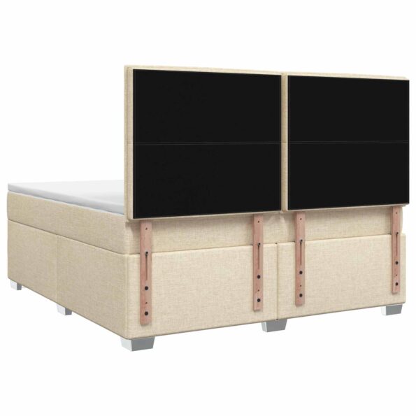 vidaXL Posteľ boxspring s matracom Krémová 140 x 190 cm Látka – Obrázok 7