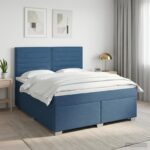 vidaXL Posteľ boxspring s matracom Modrá 140 x 190 cm Látka