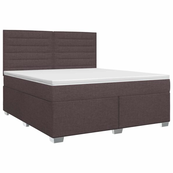 vidaXL Posteľ boxspring s matracom Tmavohnedá 140 x 200 cm Látka – Obrázok 2