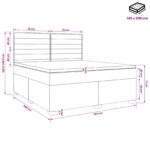 vidaXL Posteľ boxspring s matracom Krémová 140 x 200 cm Látka – Obrázok 10