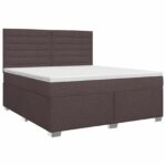 vidaXL Posteľ boxspring s matracom Tmavohnedá 160 x 200 cm Látka – Obrázok 2