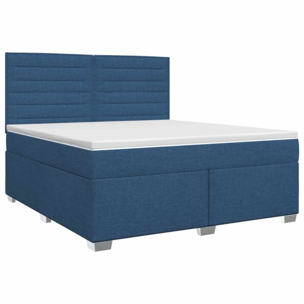vidaXL Posteľ boxspring s matracom Modrá 160 x 200 cm Látka – Obrázok 2