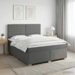 vidaXL Posteľ boxspring s matracom Tmavosivá 180 x 200 cm Látka – Obrázok 11