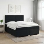 vidaXL Posteľ boxspring s matracom Čierna 200 x 200 cm Látka – Obrázok 11