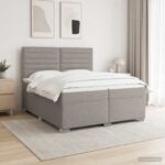 vidaXL Posteľ boxspring s matracom Sivohnedá 200 x 200 cm Látka – Obrázok 11