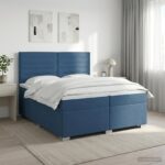 vidaXL Posteľ boxspring s matracom Modrá 200 x 200 cm Látka