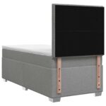 vidaXL Posteľ boxspring s matracom Svetlosivá Jednoduchý Látka – Obrázok 8