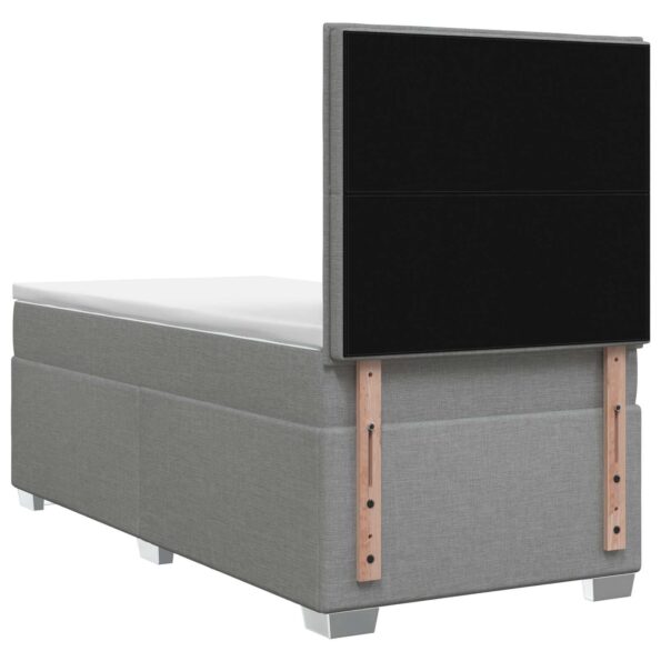 vidaXL Posteľ boxspring s matracom Svetlosivá Jednoduchý Látka – Obrázok 8