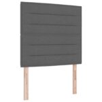 vidaXL Posteľ boxspring s matracom Tmavosivá Jednoduchý Látka – Obrázok 3