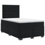 vidaXL Posteľ boxspring s matracom Čierna 120 x 200 cm Zamat – Obrázok 2