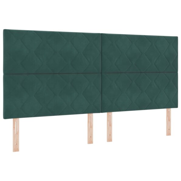 vidaXL Posteľ boxspring s matracom Tmavozelená 200 x 200 cm Zamat – Obrázok 4